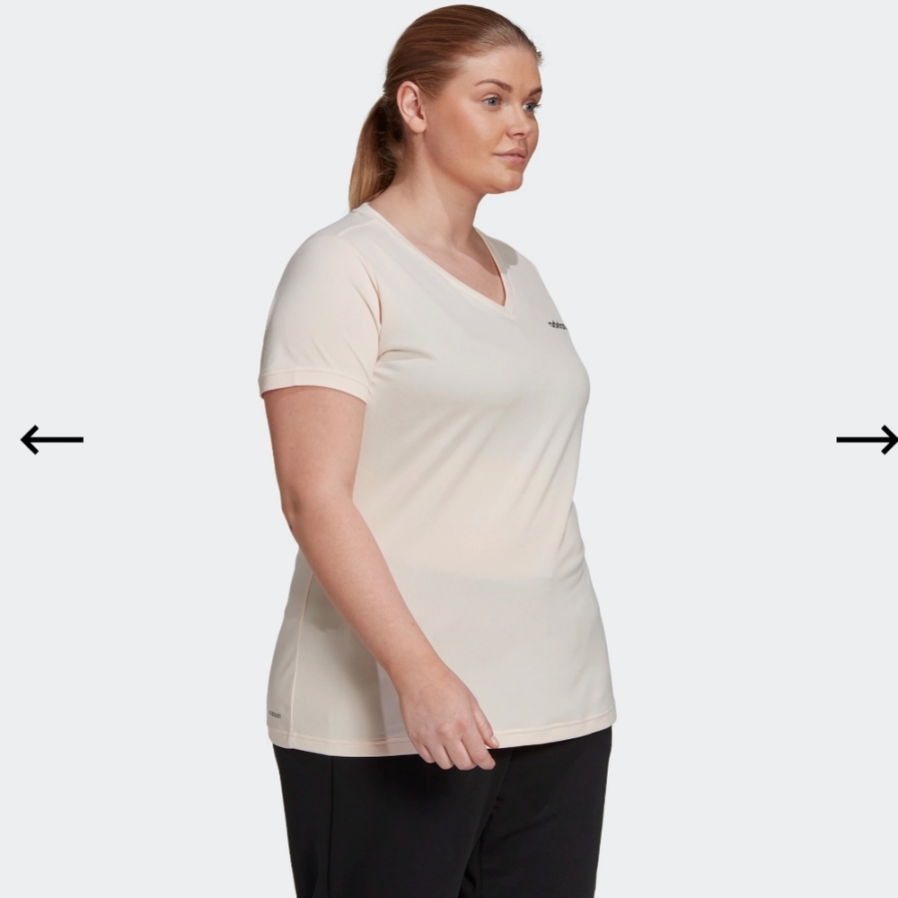 Adidas Plus Size Training V Neck Graphic Tee - Picture 3 of 9